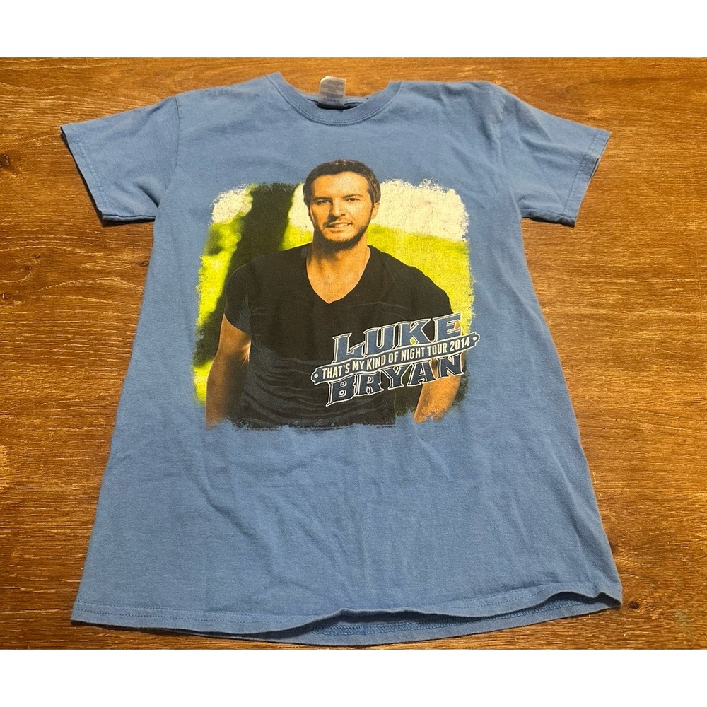 Luke Bryan Shirt Mens 2014 Tour Country Music Tee Concert Size Small Blue